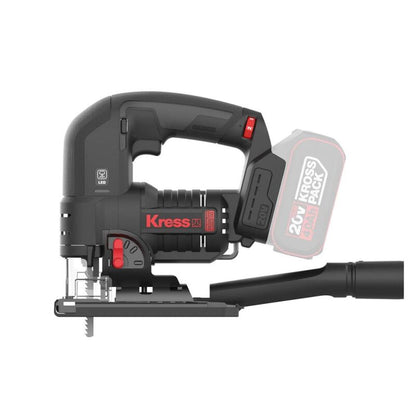 Kress 20V KUE26 Akku-Stichsäge 135 mm Set mit 2*4.0Ah, Ladegerät 6A, Stapelbox
