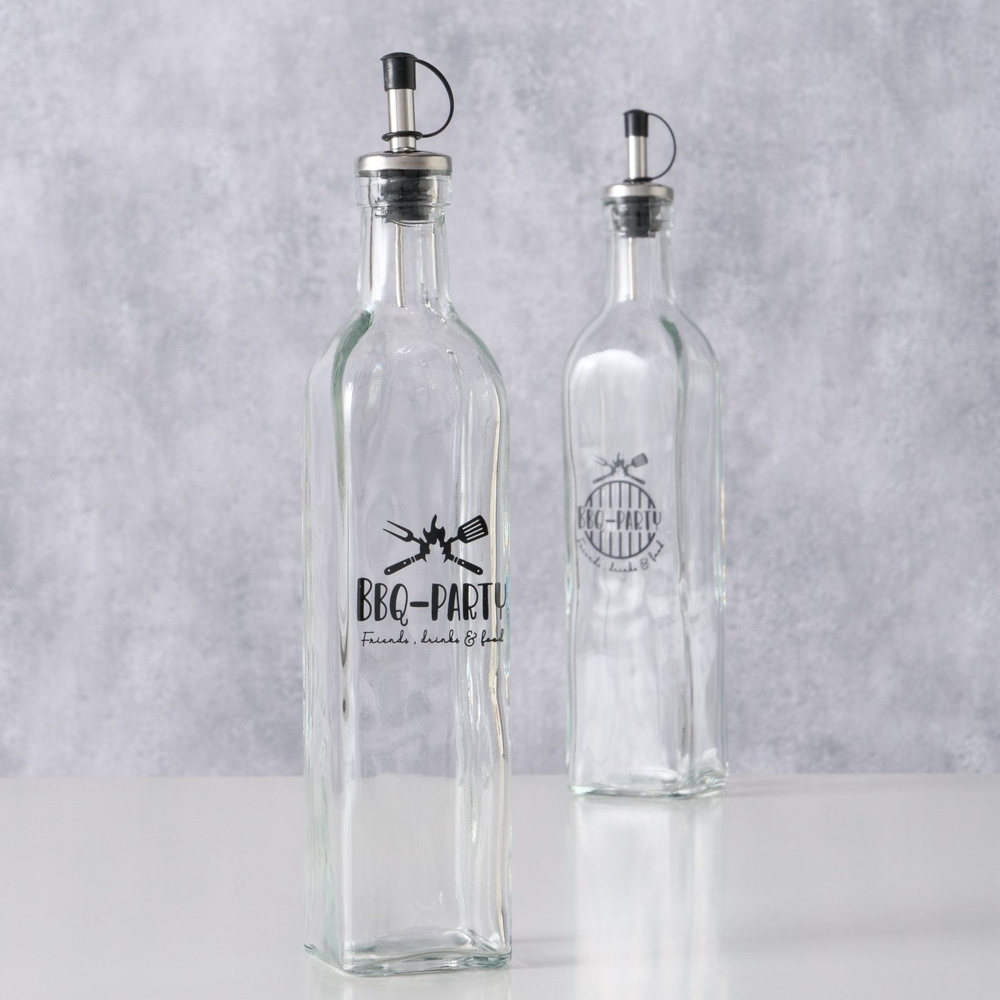 Öl- / Essigspender Flasche "BBQ" in 2 versch. Ausführungen