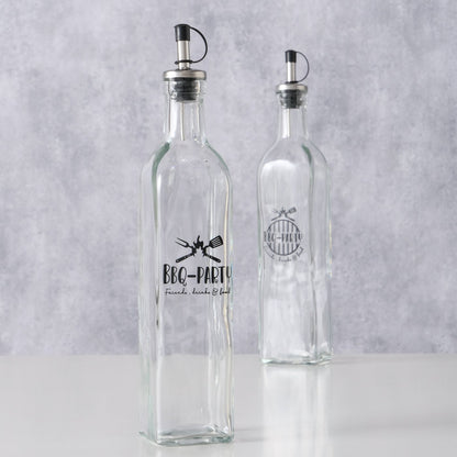 Öl- / Essigspender Flasche "BBQ" in 2 versch. Ausführungen