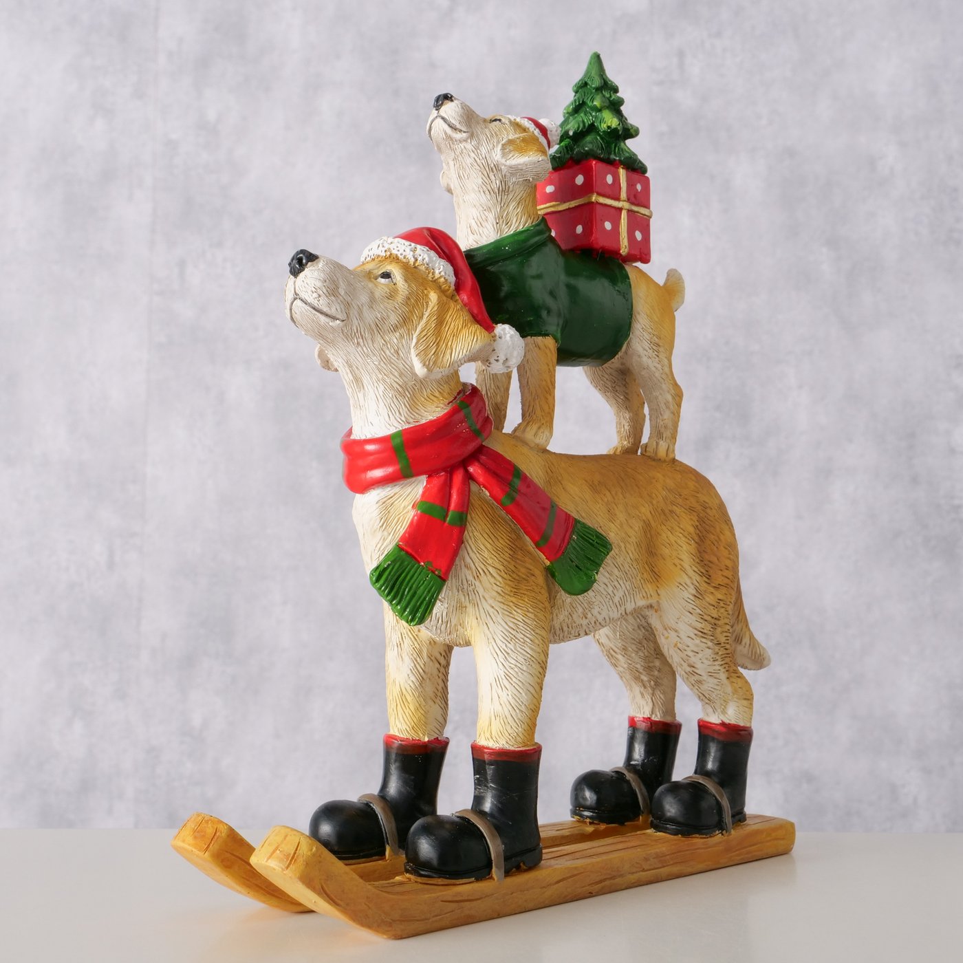 Weihnachtsfigur Hunde "Wummy" auf Schlitten