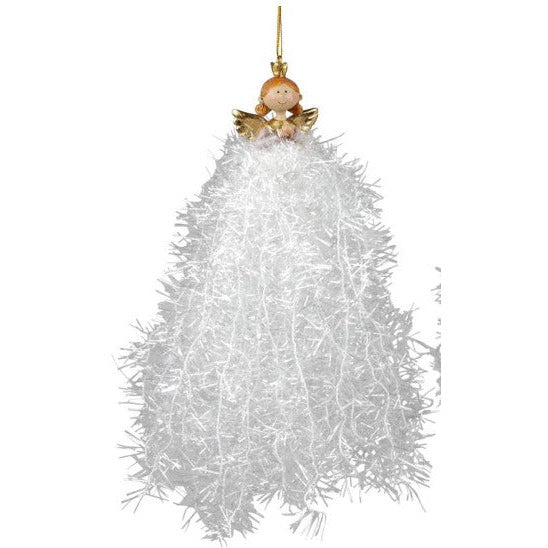 Deko Hänger Engel mit silbernen Flügeln WINTERZEIT L. 19cm Formano