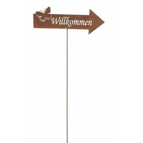 Rostdekoration Willkommen Stecker 