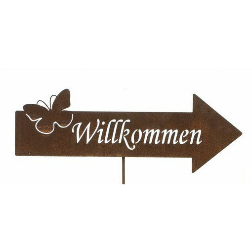 Rostdekoration Willkommen Stecker 
